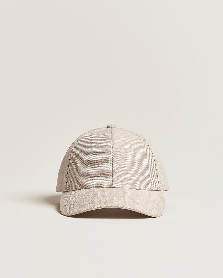 Mies | Päähineet | Varsity Headwear | Linen Baseball Cap Hampton Beige