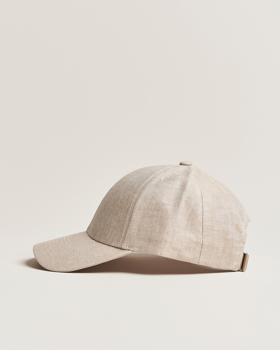 Mies | Päähineet | Varsity Headwear | Linen Baseball Cap Hampton Beige