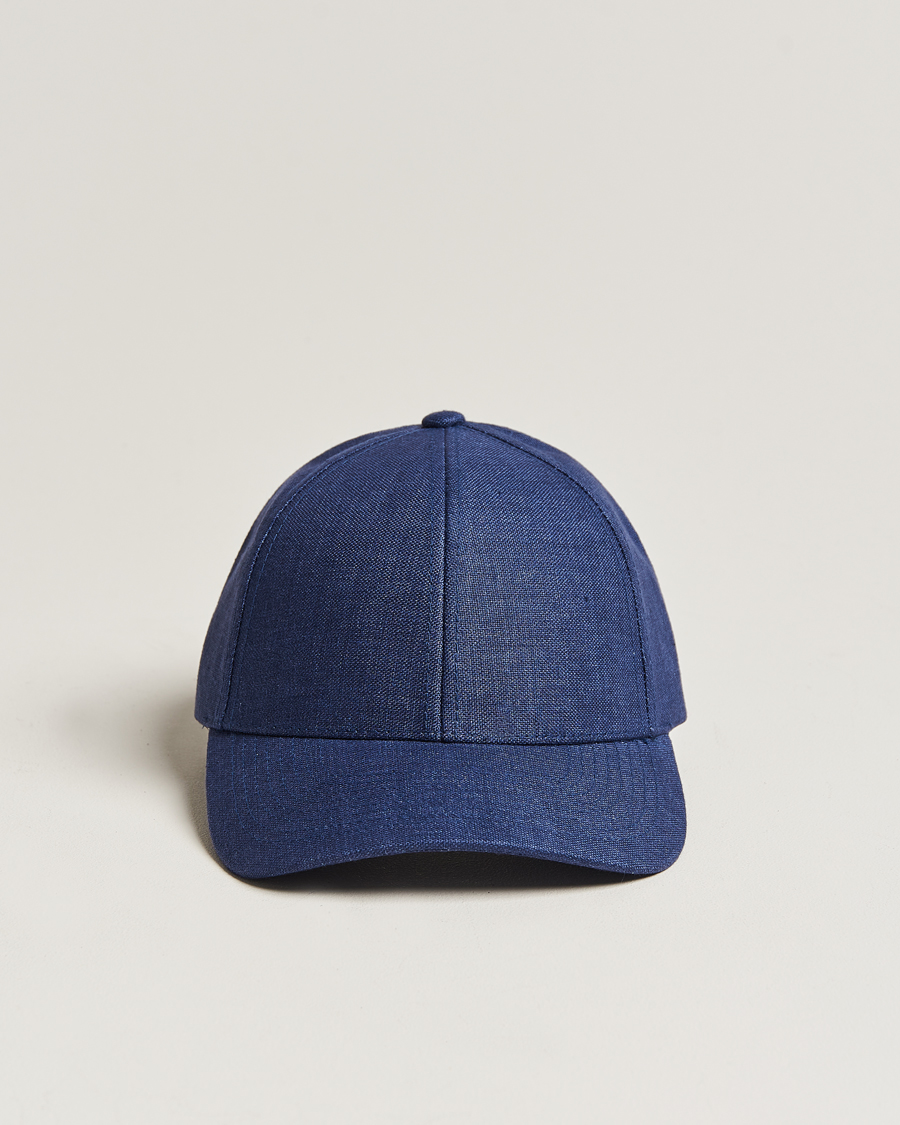 Mies | Päähineet | Varsity Headwear | Linen Baseball Cap Oxford Blue