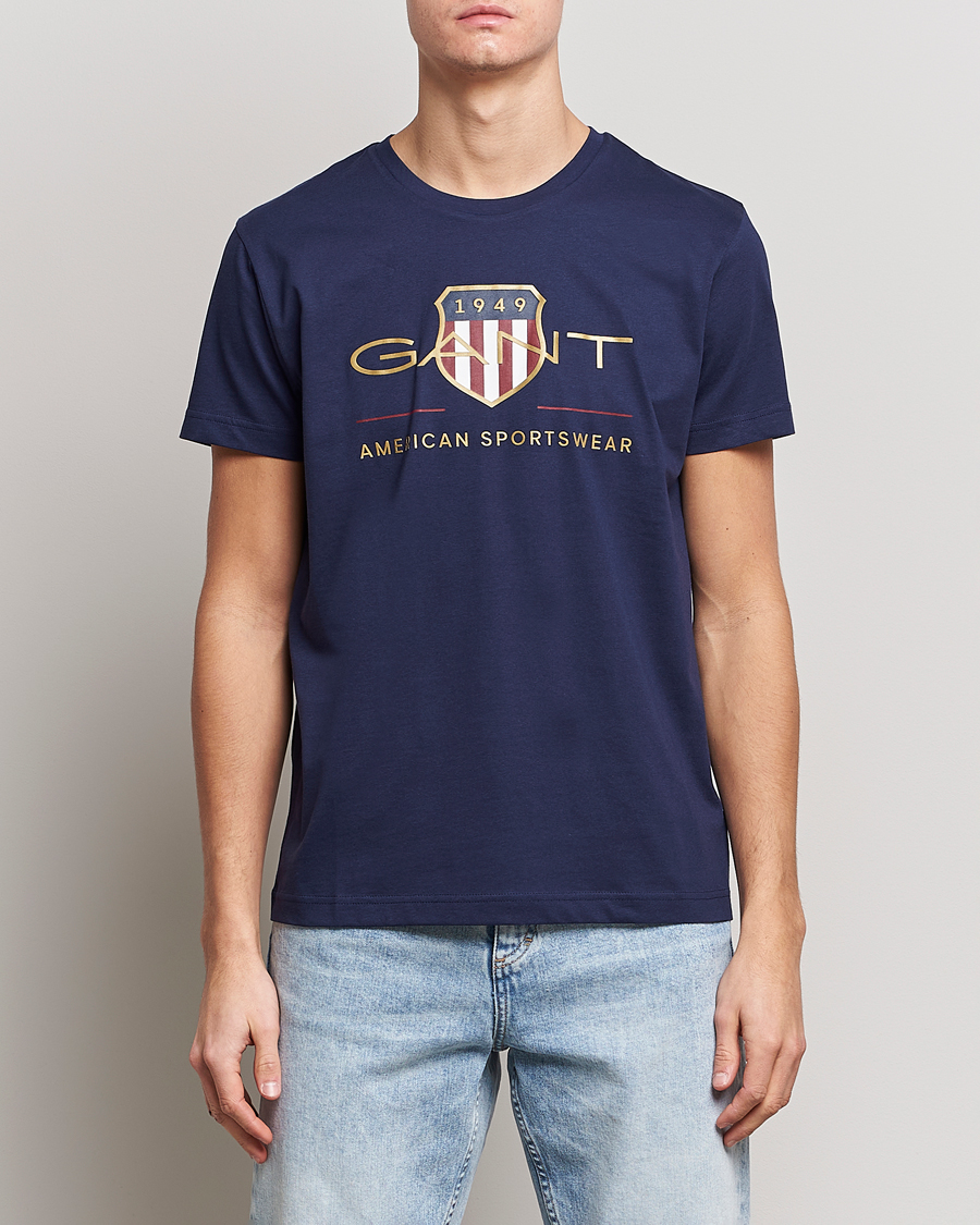 Mies | GANT | GANT | Archive Shield Logo T-Shirt Evening Blue