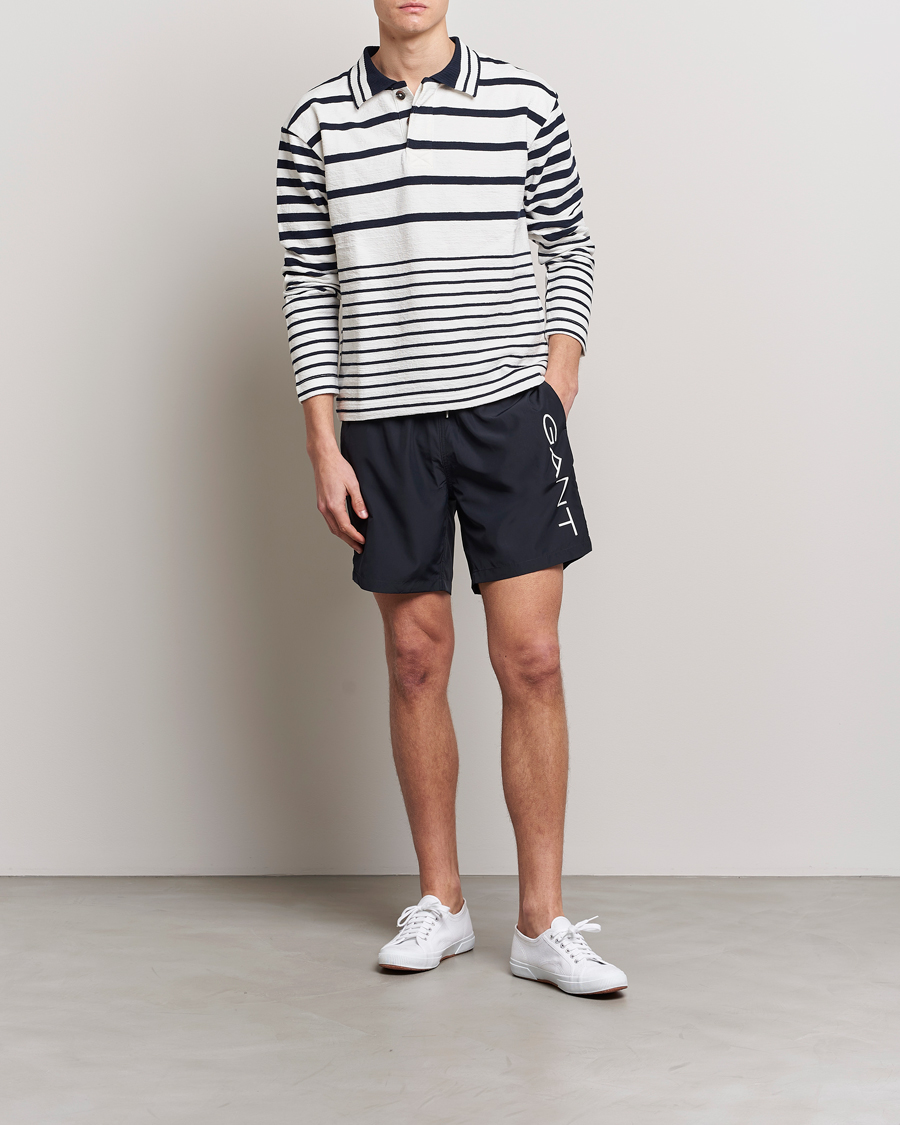 Mies | Uimahousut | GANT | Lightweight Logo Swimshorts Black