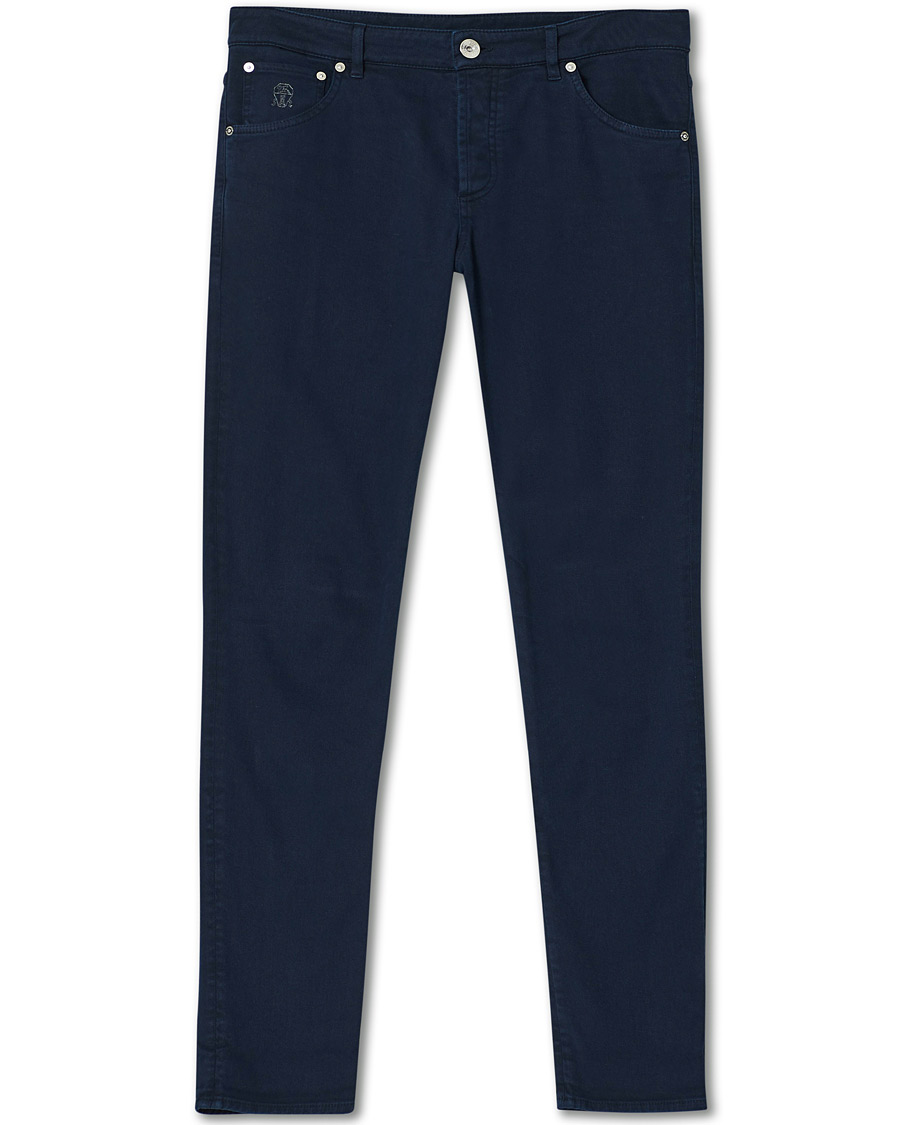 Mies | Housut | Brunello Cucinelli | Slim Fit 5-Pocket Twill Pants Navy