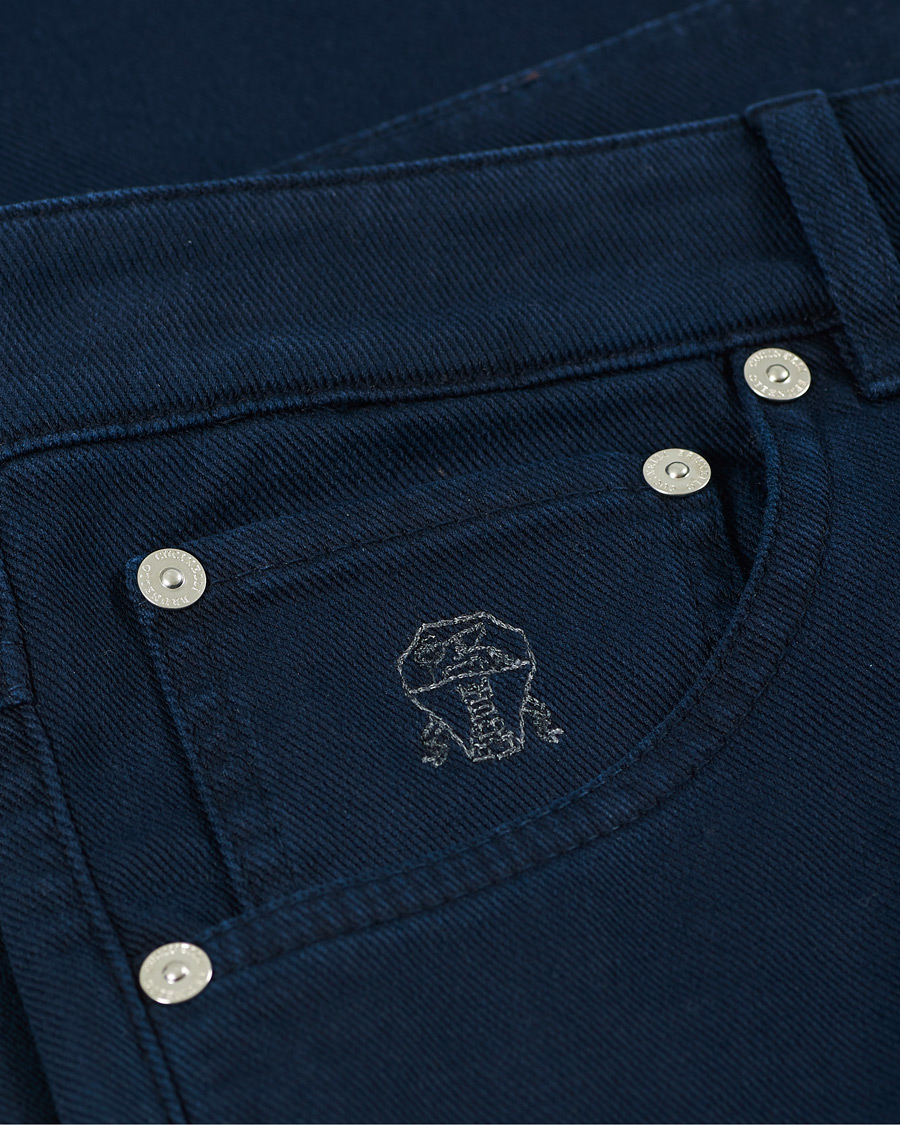 Mies | Housut | Brunello Cucinelli | Slim Fit 5-Pocket Twill Pants Navy