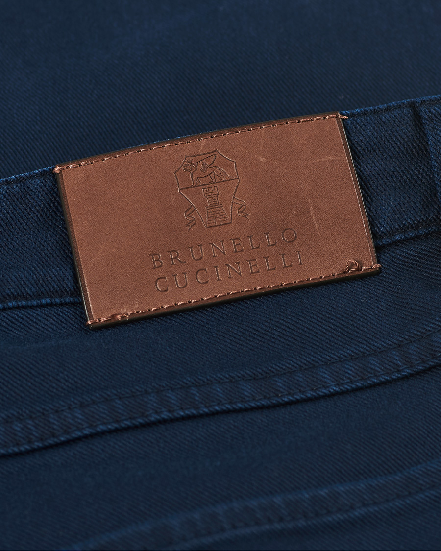 Mies | Housut | Brunello Cucinelli | Slim Fit 5-Pocket Twill Pants Navy
