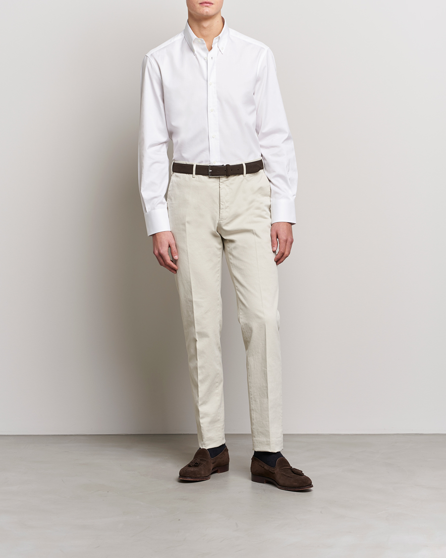 Mies | Kauluspaidat | Brunello Cucinelli | Slim Fit Button Down Shirt White