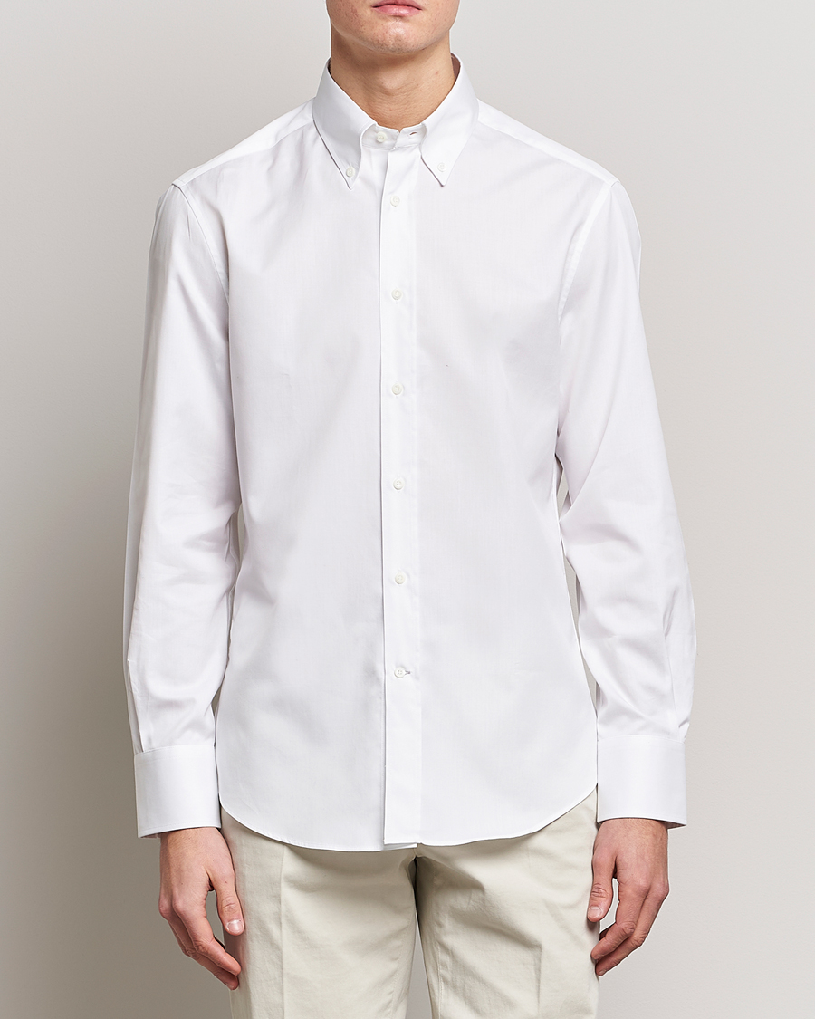 Mies | Kauluspaidat | Brunello Cucinelli | Slim Fit Button Down Shirt White