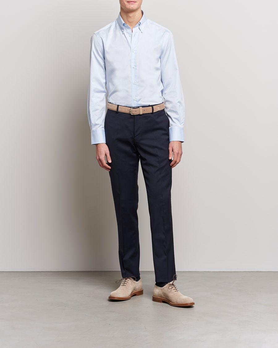 Mies | Kauluspaidat | Brunello Cucinelli | Slim Fit Twill Button Down Shirt Light Blue