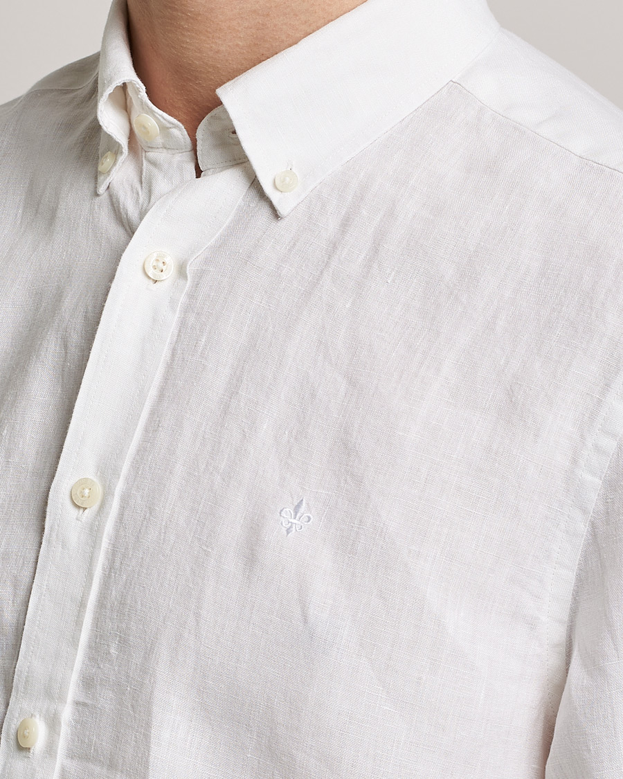 Mies | Kauluspaidat | Morris | Douglas Linen Button Down Shirt White