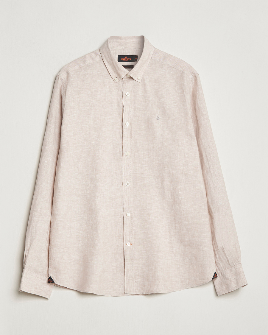 Mies | Kauluspaidat | Morris | Douglas Linen Button Down Shirt Khaki