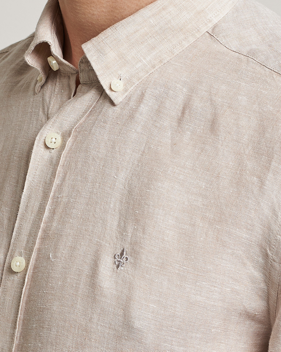 Mies | Kauluspaidat | Morris | Douglas Linen Button Down Shirt Khaki