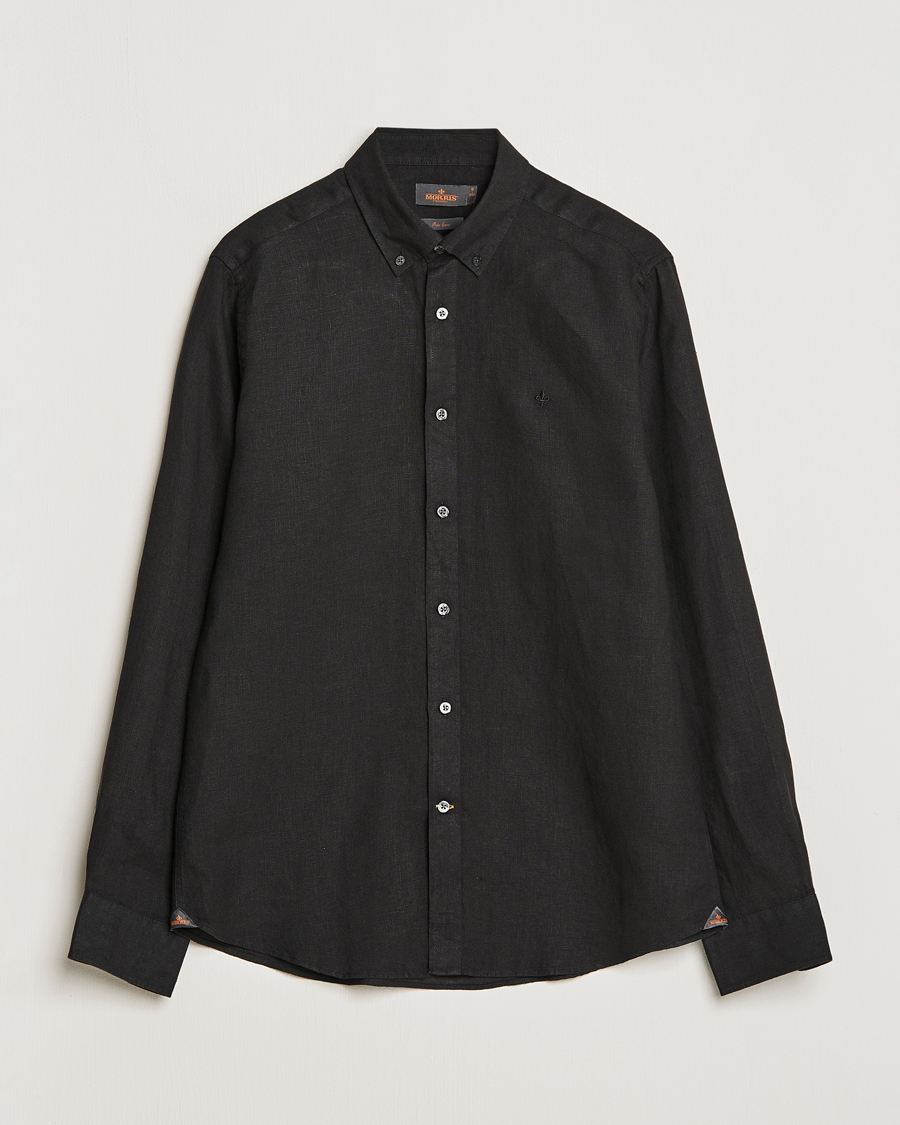 Mies | Kauluspaidat | Morris | Douglas Linen Button Down Shirt Black