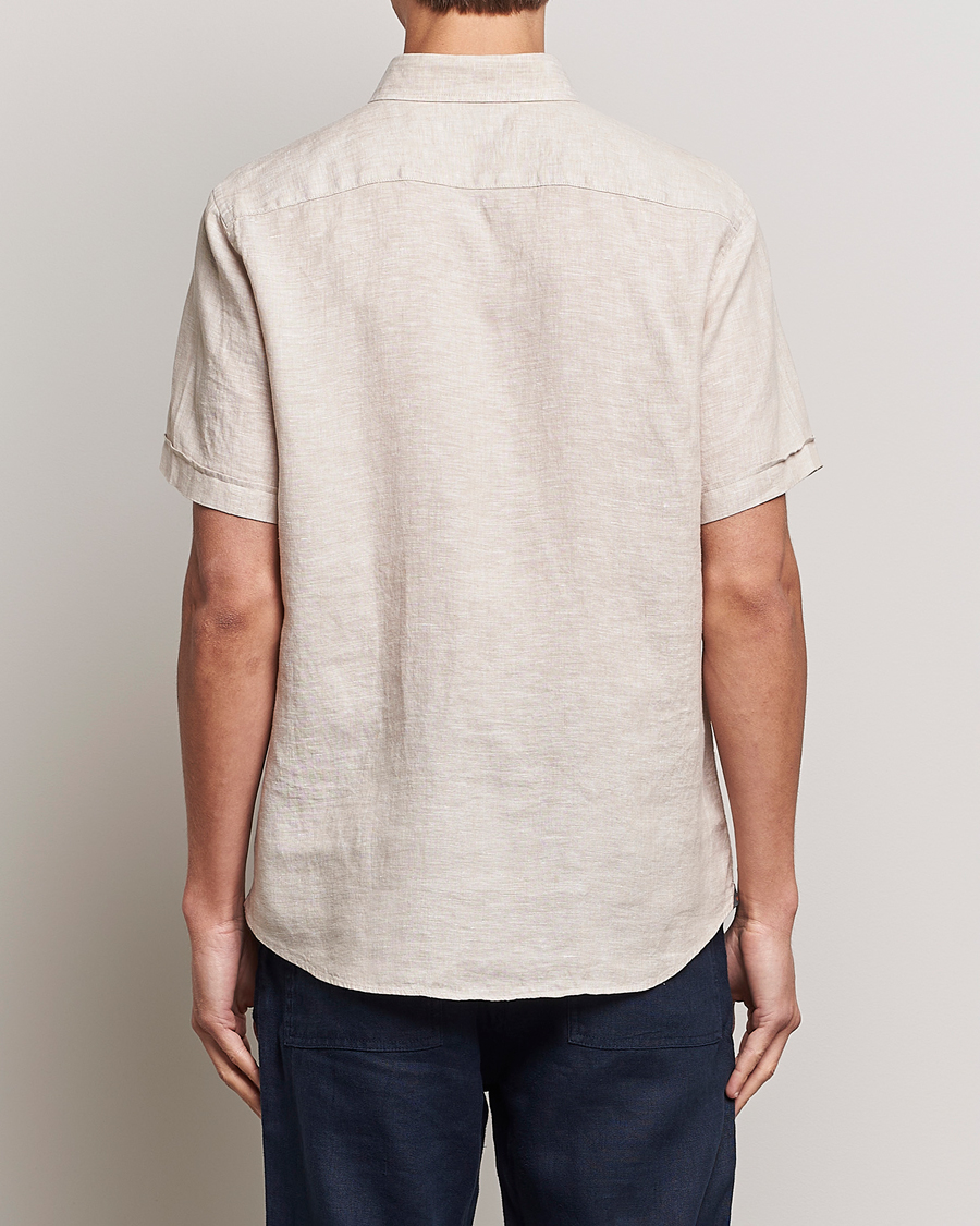 Mies | Kauluspaidat | Morris | Douglas Linen Short Sleeve Shirt Khaki