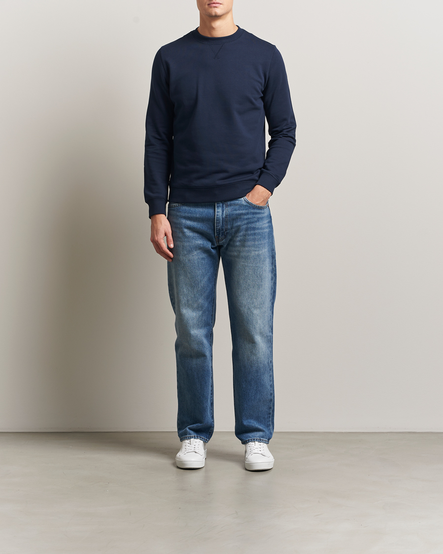Mies | Puserot | Stenströms | Cotton Collage Crew Neck Navy