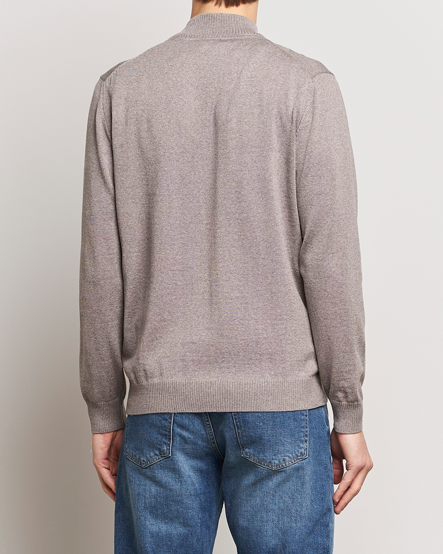 Mies | Puserot | Stenströms | Merino Wool Full Zip Mud Brown