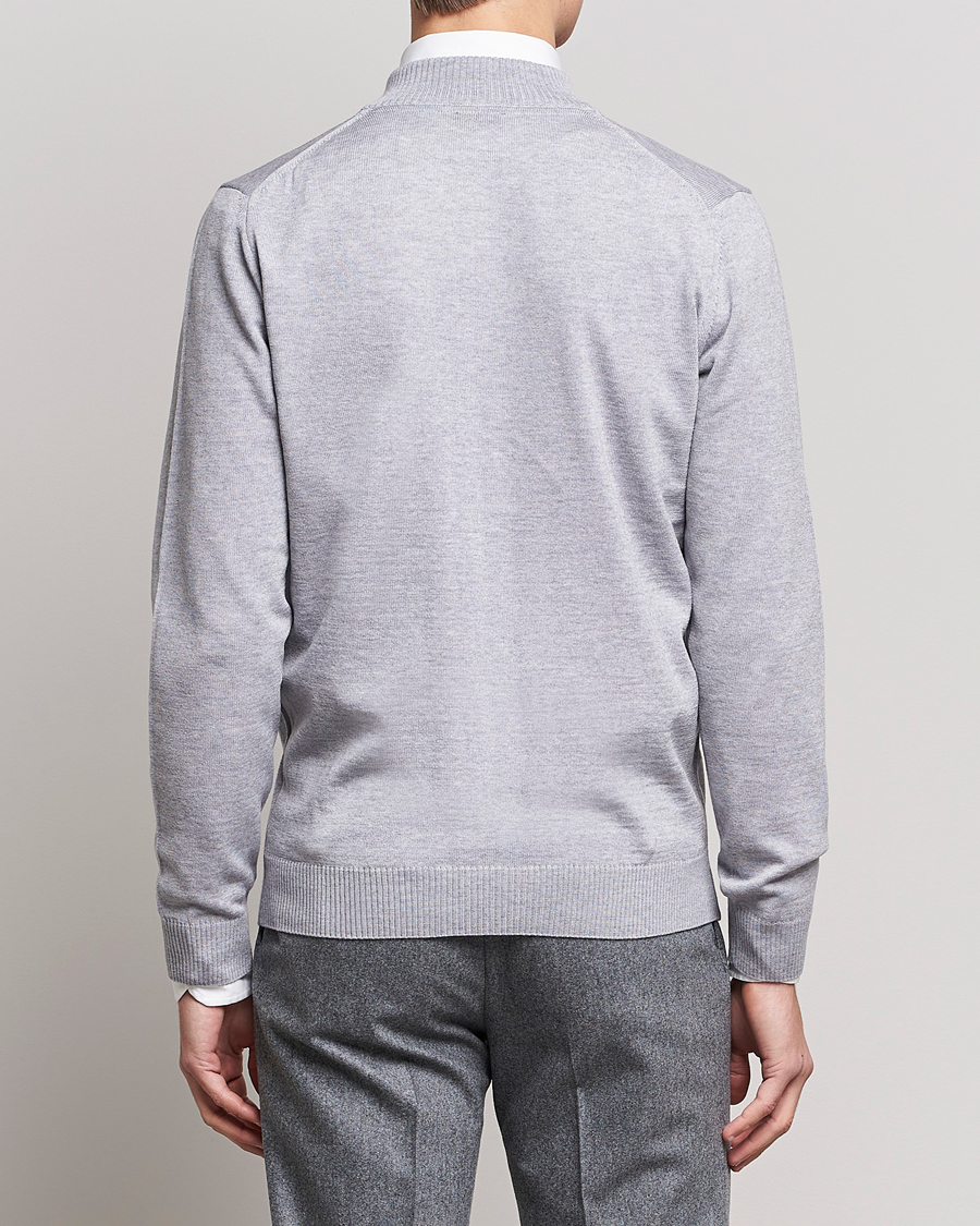 Mies | Puserot | Stenströms | Merino Wool Full Zip Light Grey