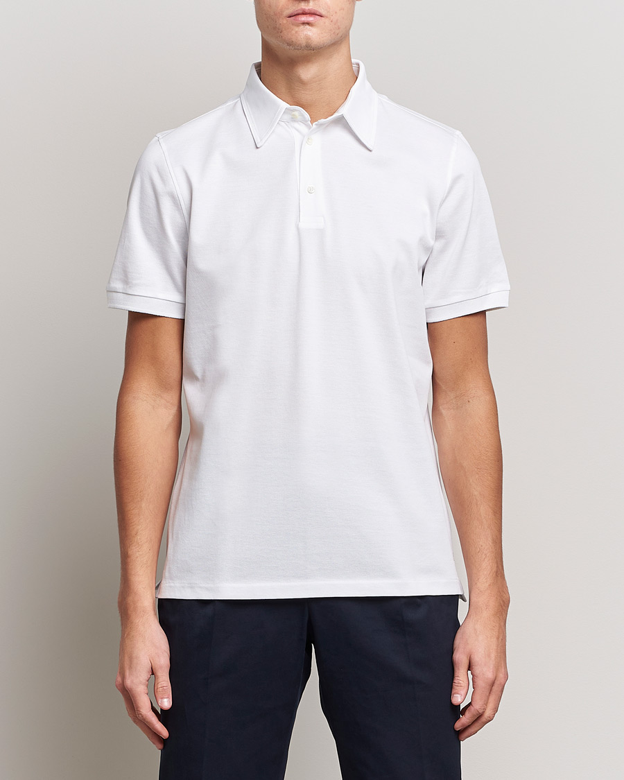 Mies |  | Stenströms | Cotton Polo Shirt White
