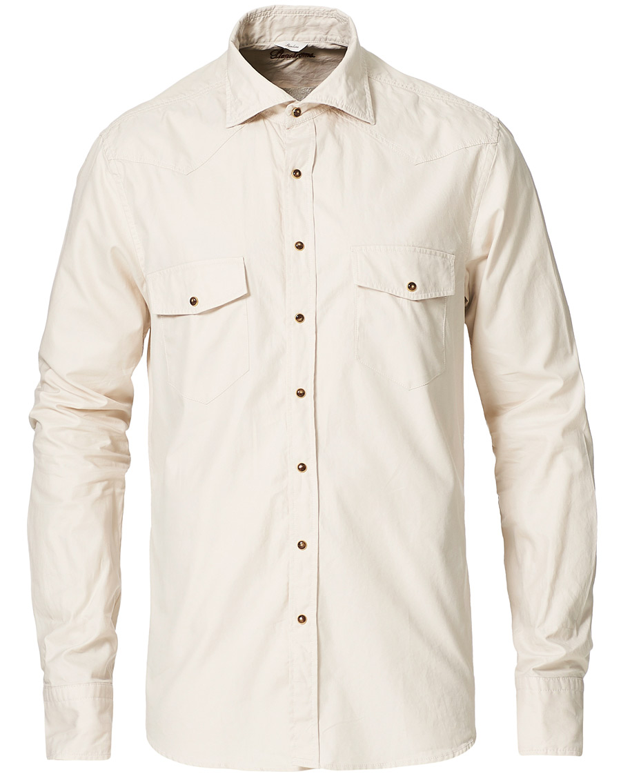 Mies | Kauluspaidat | Stenströms | Slimline Twill Western Shirt Beige
