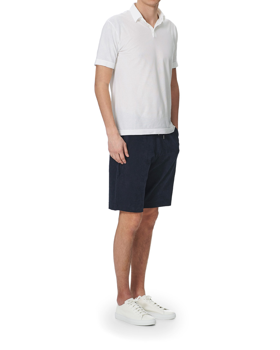 Mies | Shortsit | Sunspel | Organic Cotton Towelling Shorts Navy