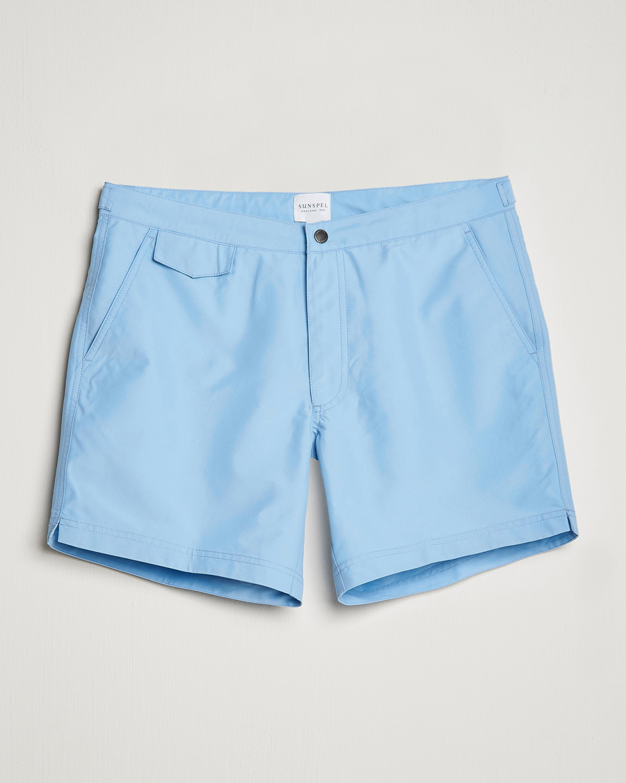 Mies | Uimahousut | Sunspel | Recycled Seaqual Tailored Swim Shorts Light Blue