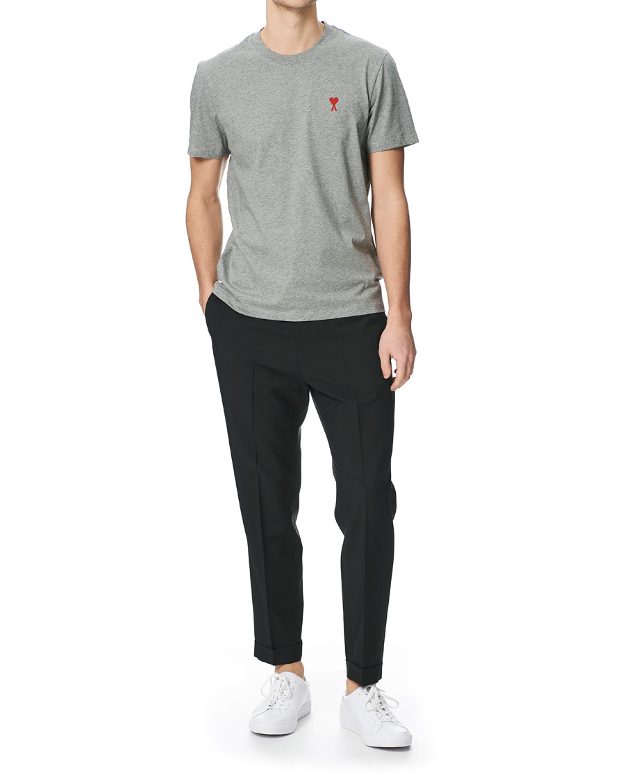 Mies | T-paidat | AMI | Heart Short Sleeve Tee Heather Grey