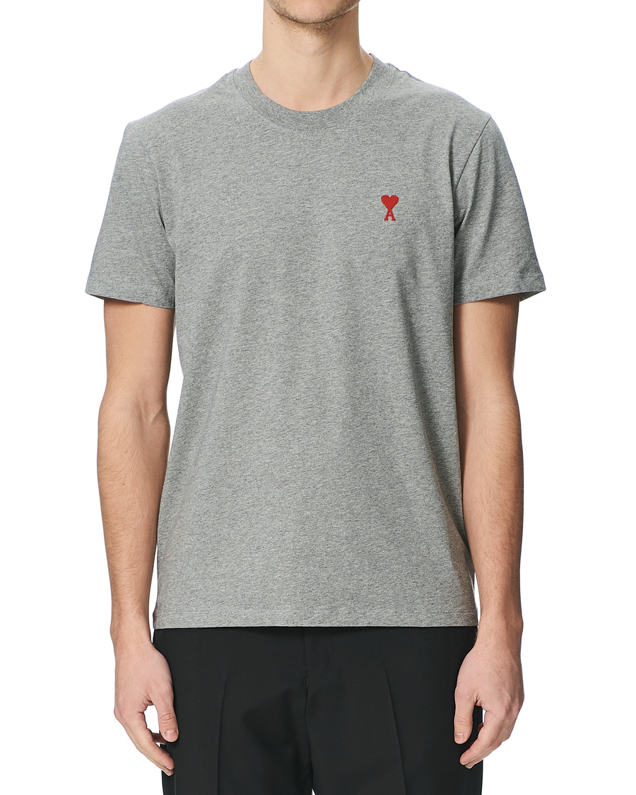 Mies | T-paidat | AMI | Heart Short Sleeve Tee Heather Grey