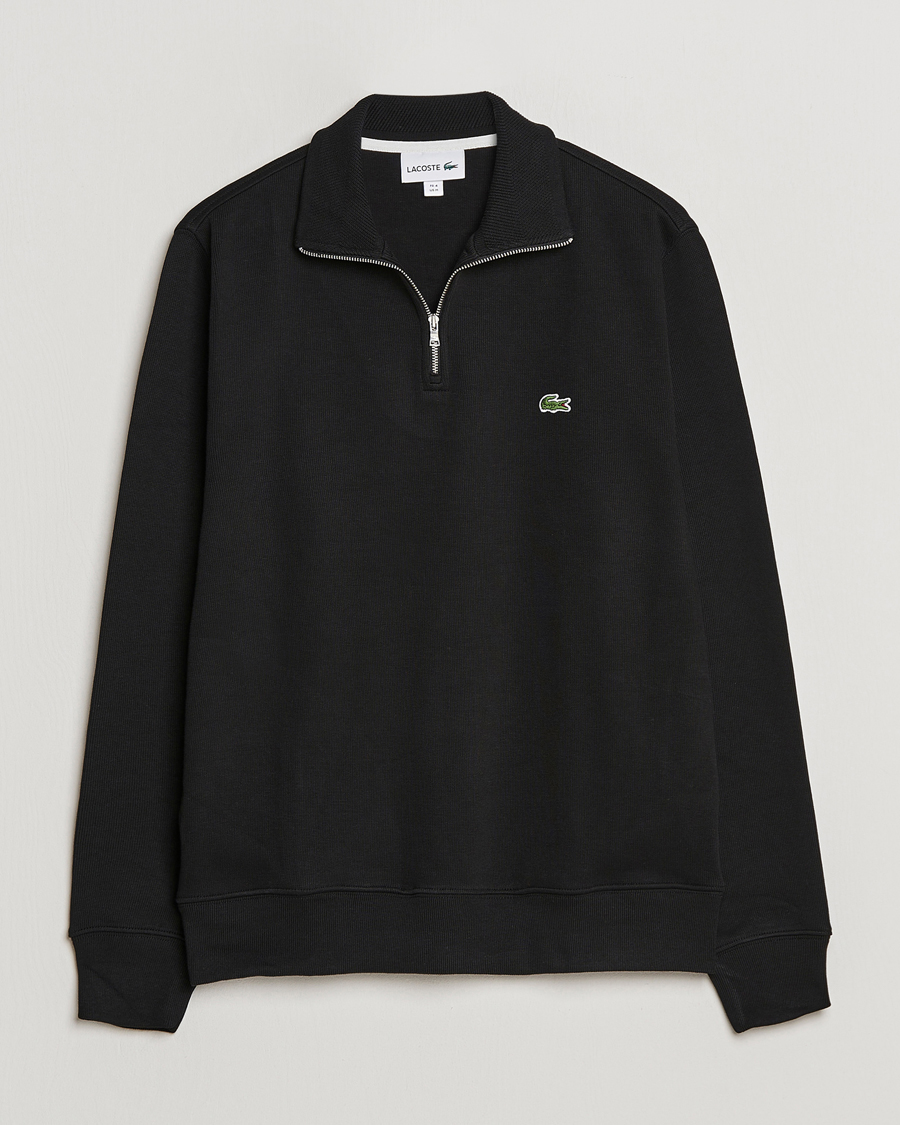 Mies | Puserot | Lacoste | Rib Interlock Half Zip Black
