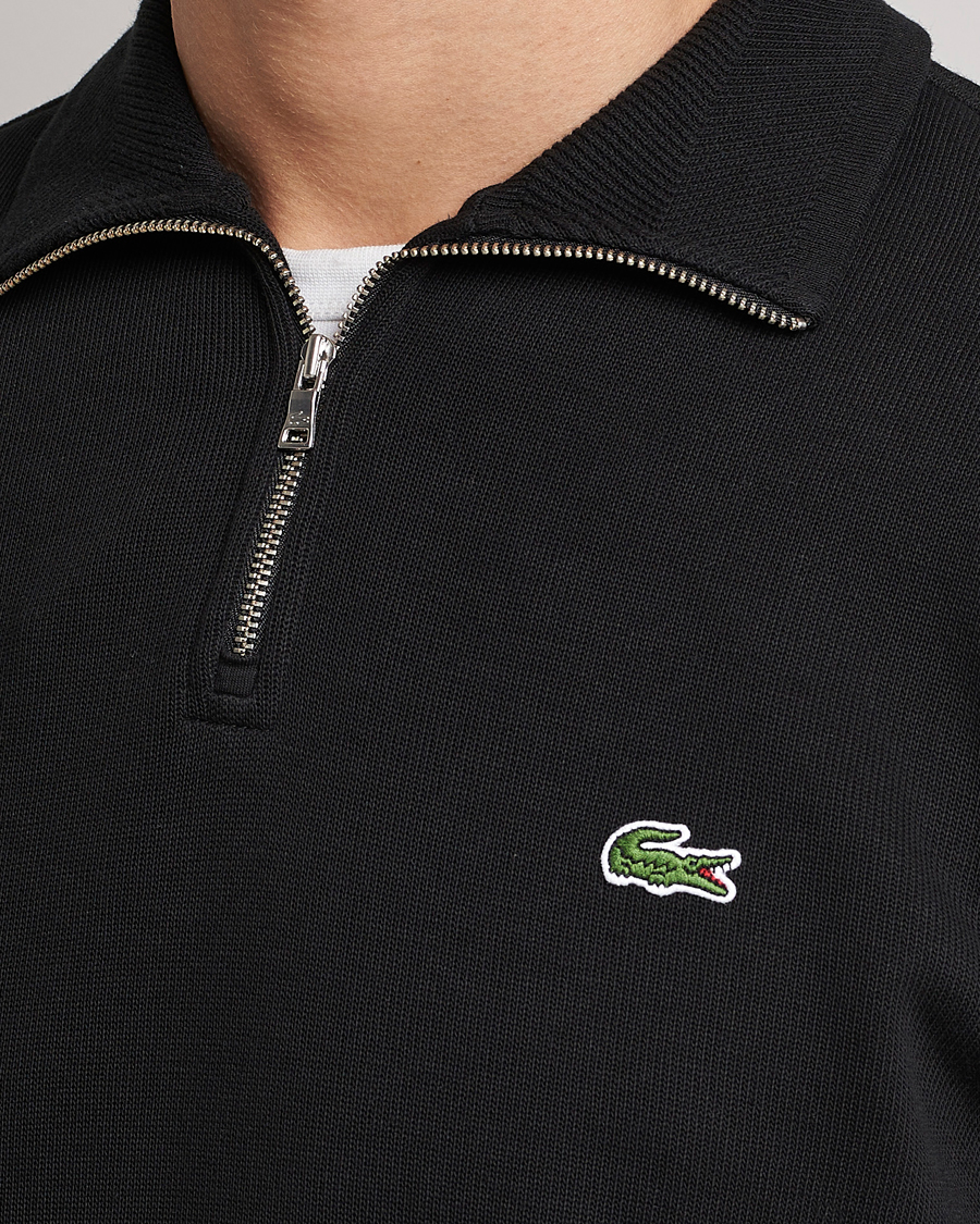 Mies | Puserot | Lacoste | Rib Interlock Half Zip Black
