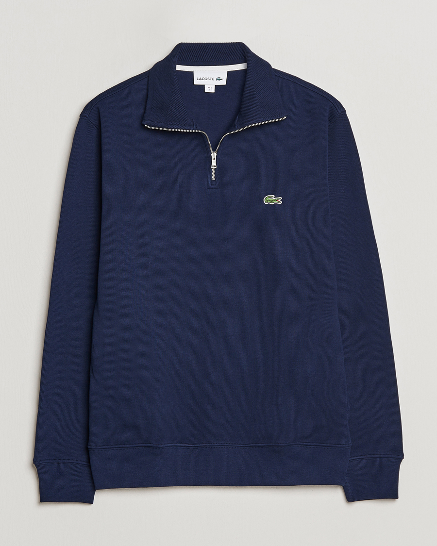 Mies | Puserot | Lacoste | Rib Interlock Half Zip Navy