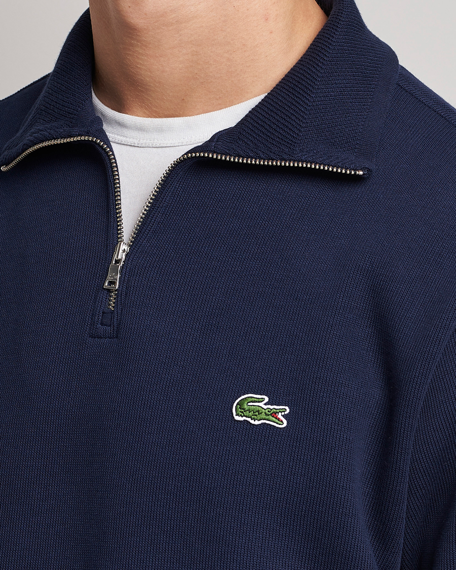 Mies | Puserot | Lacoste | Rib Interlock Half Zip Navy