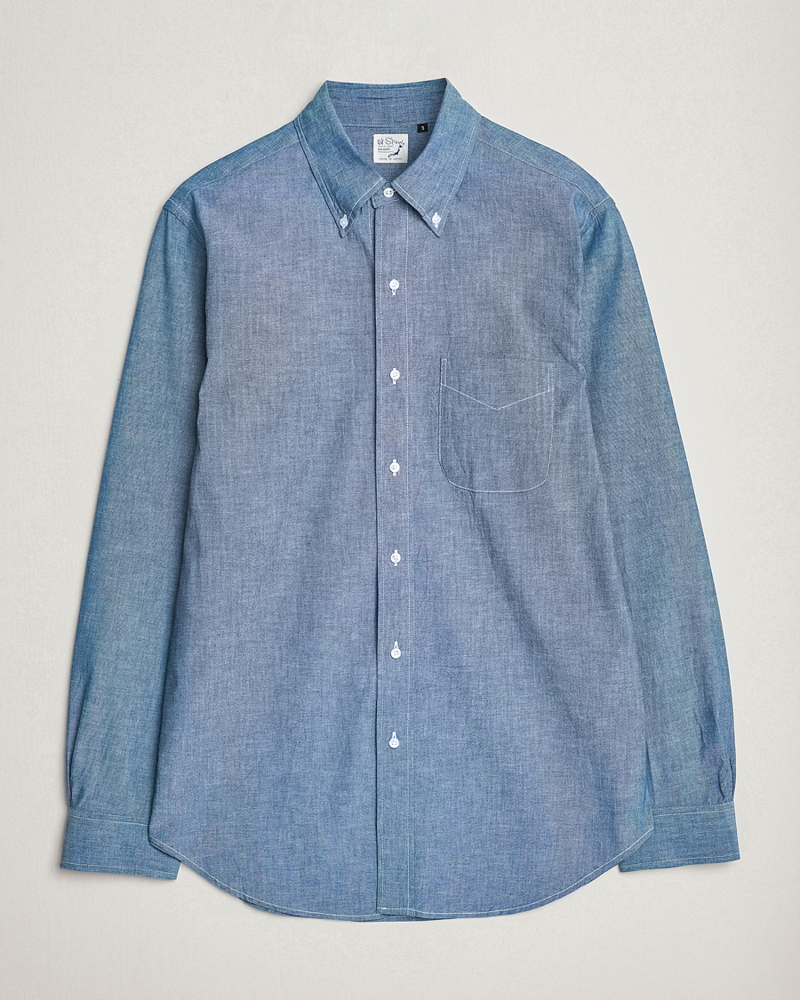 Mies | Kauluspaidat | orSlow | Denim Button Down Shirt Light Blue