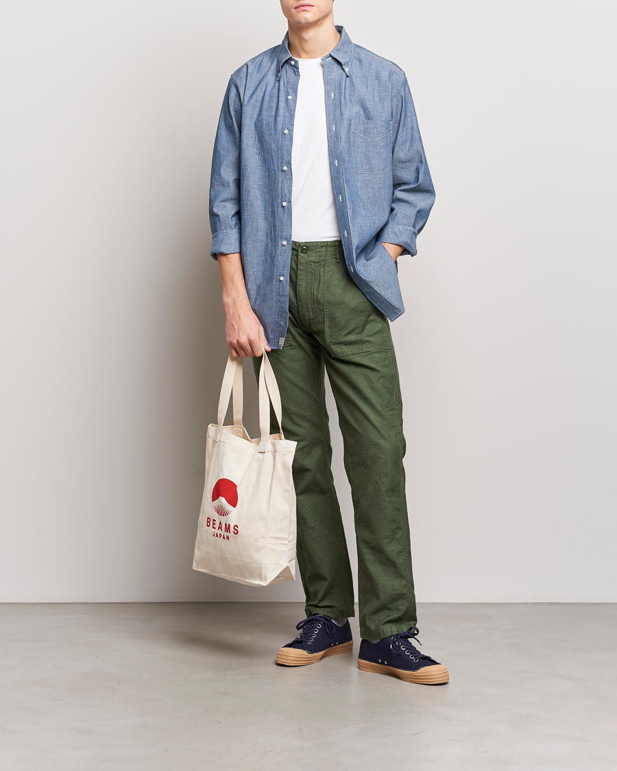 Mies | Kauluspaidat | orSlow | Denim Button Down Shirt Light Blue