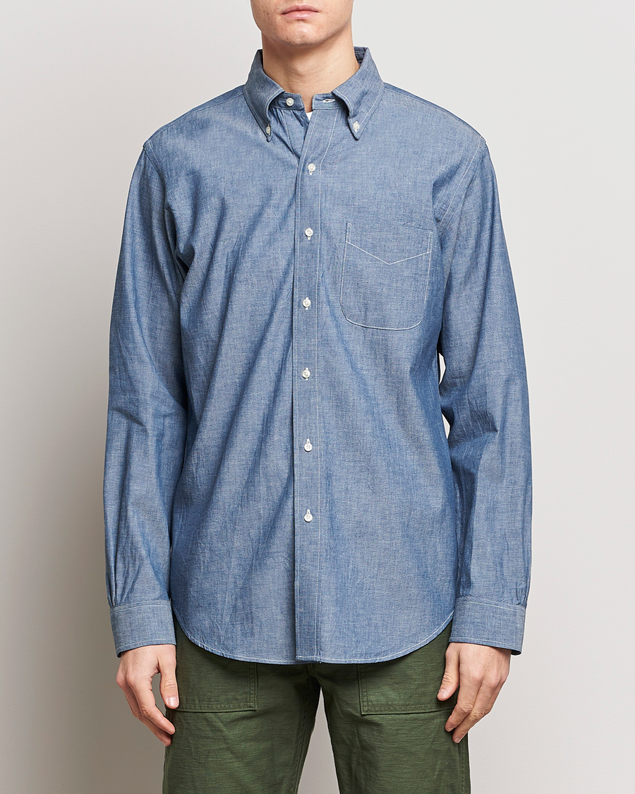 Mies |  | orSlow | Denim Button Down Shirt Light Blue
