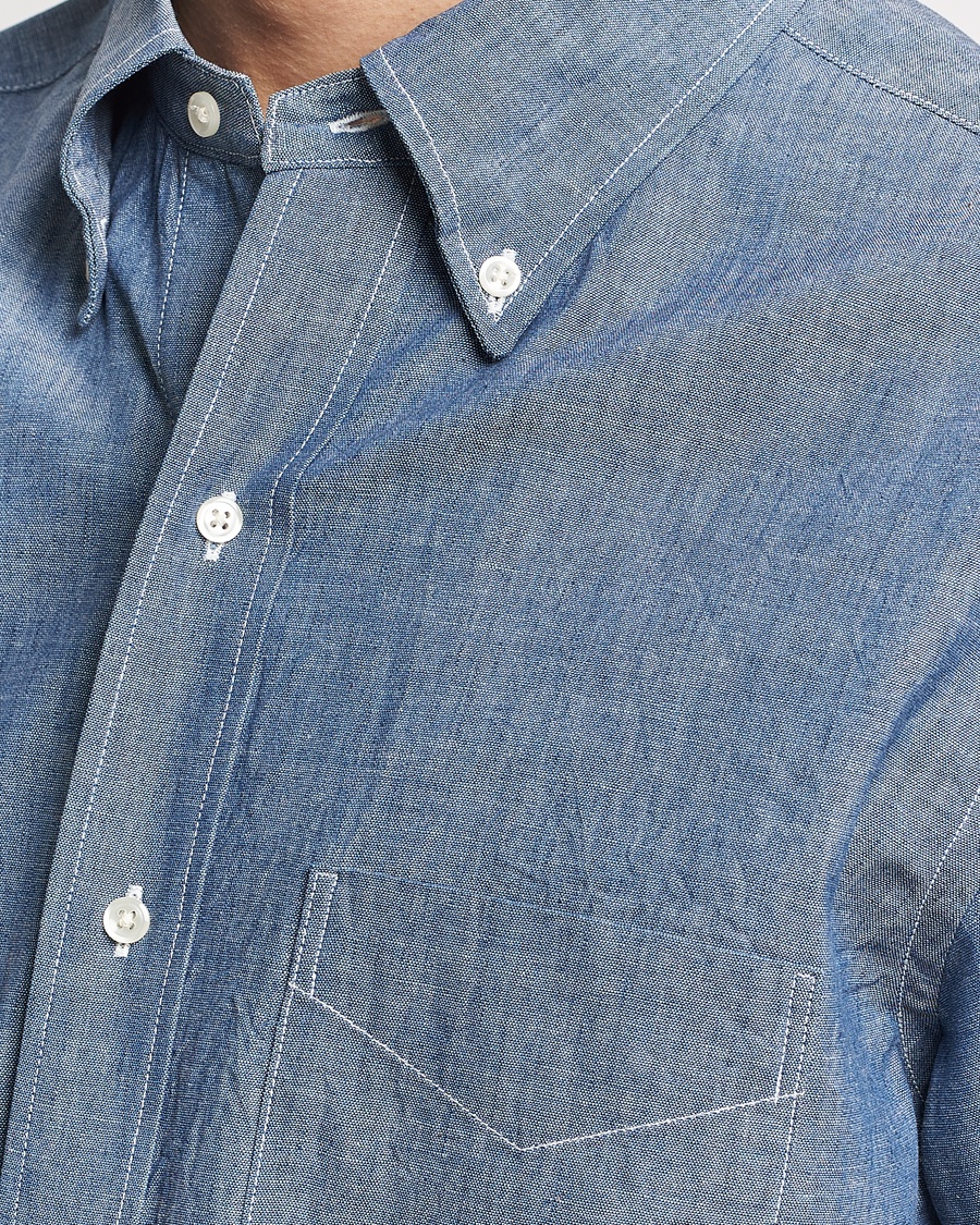 Mies | Kauluspaidat | orSlow | Denim Button Down Shirt Light Blue
