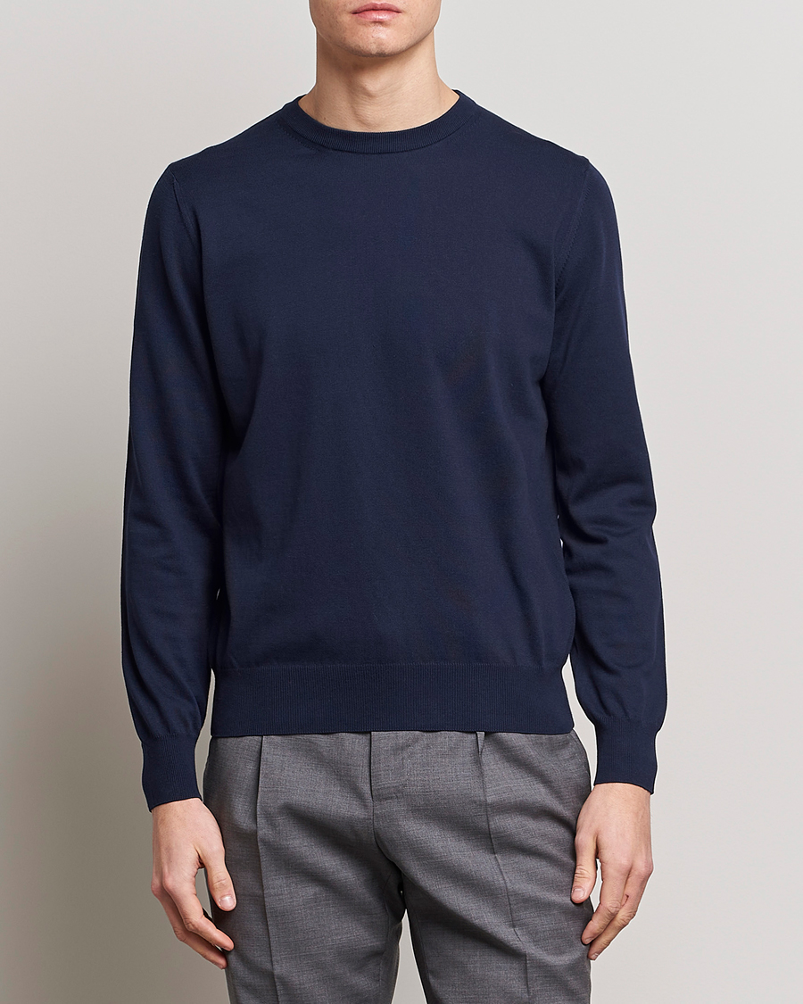 Mies |  | Canali | Cotton Crew Neck Pullover Navy