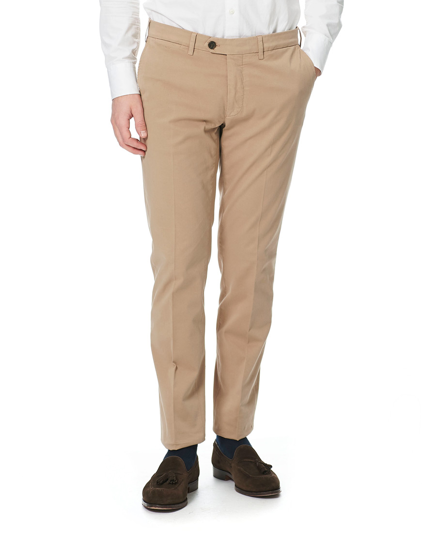 Mies | Housut | Canali | Cotton Stretch Chinos Beige
