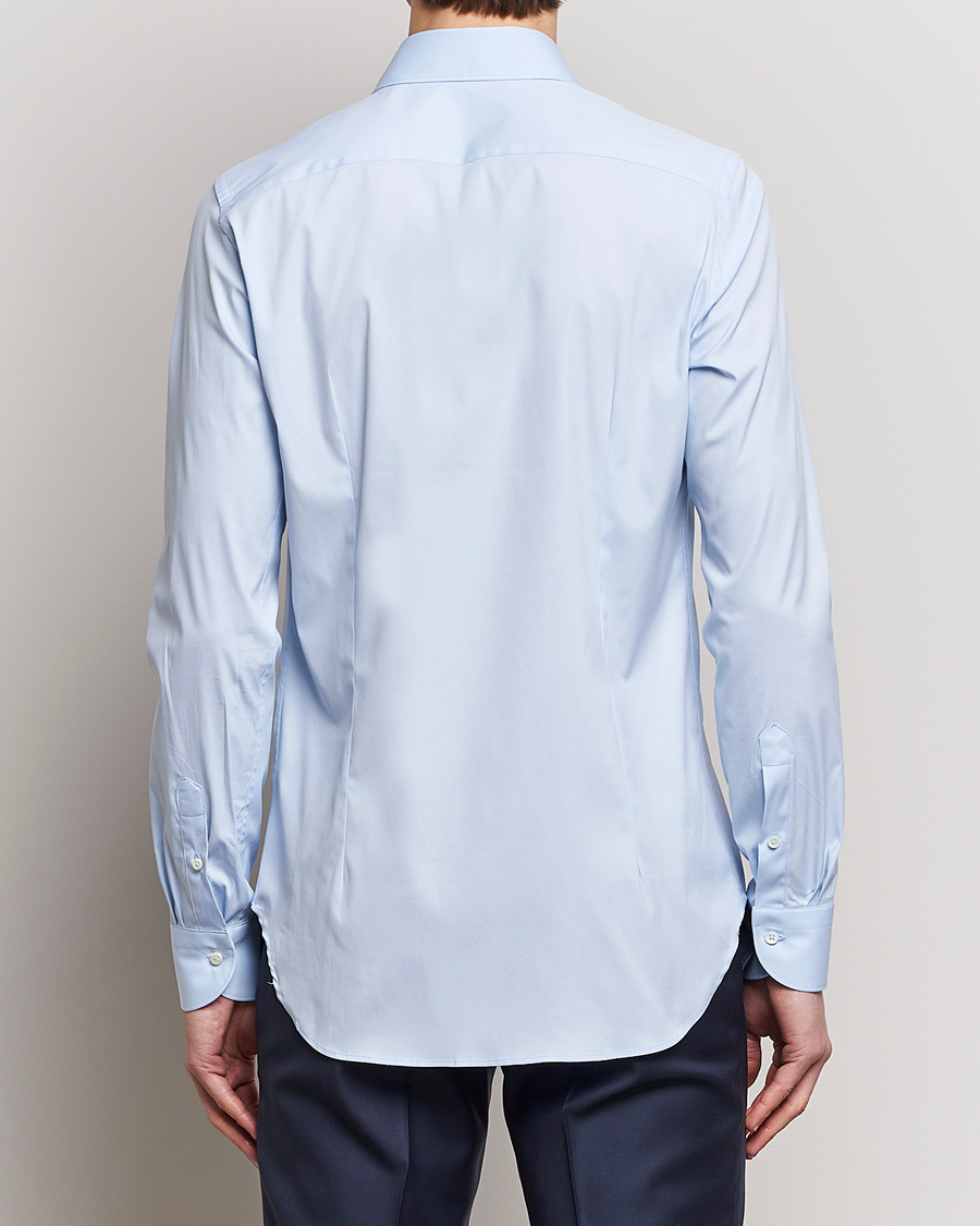 Mies | Kauluspaidat | Canali | Slim Fit Cotton/Stretch Shirt Light Blue