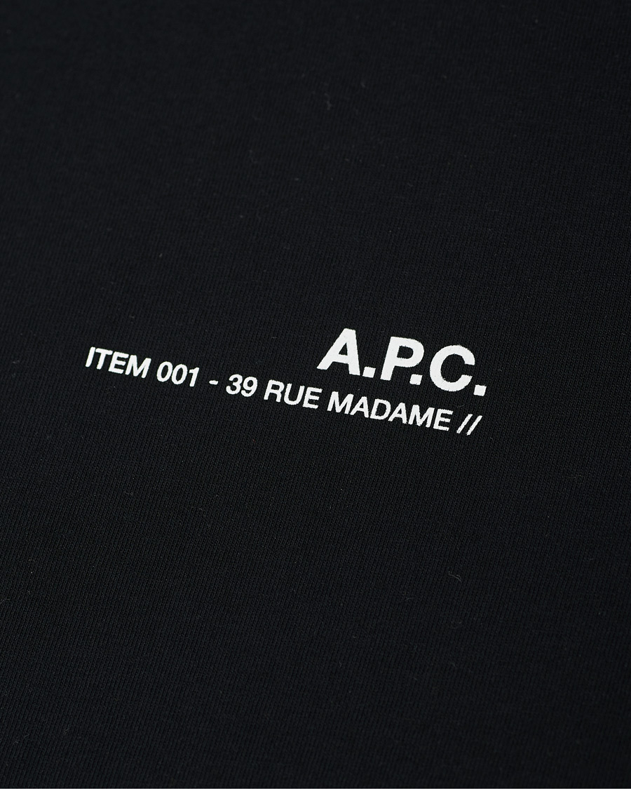 Mies | T-paidat | A.P.C. | Item Short Sleeve T-Shirt Black