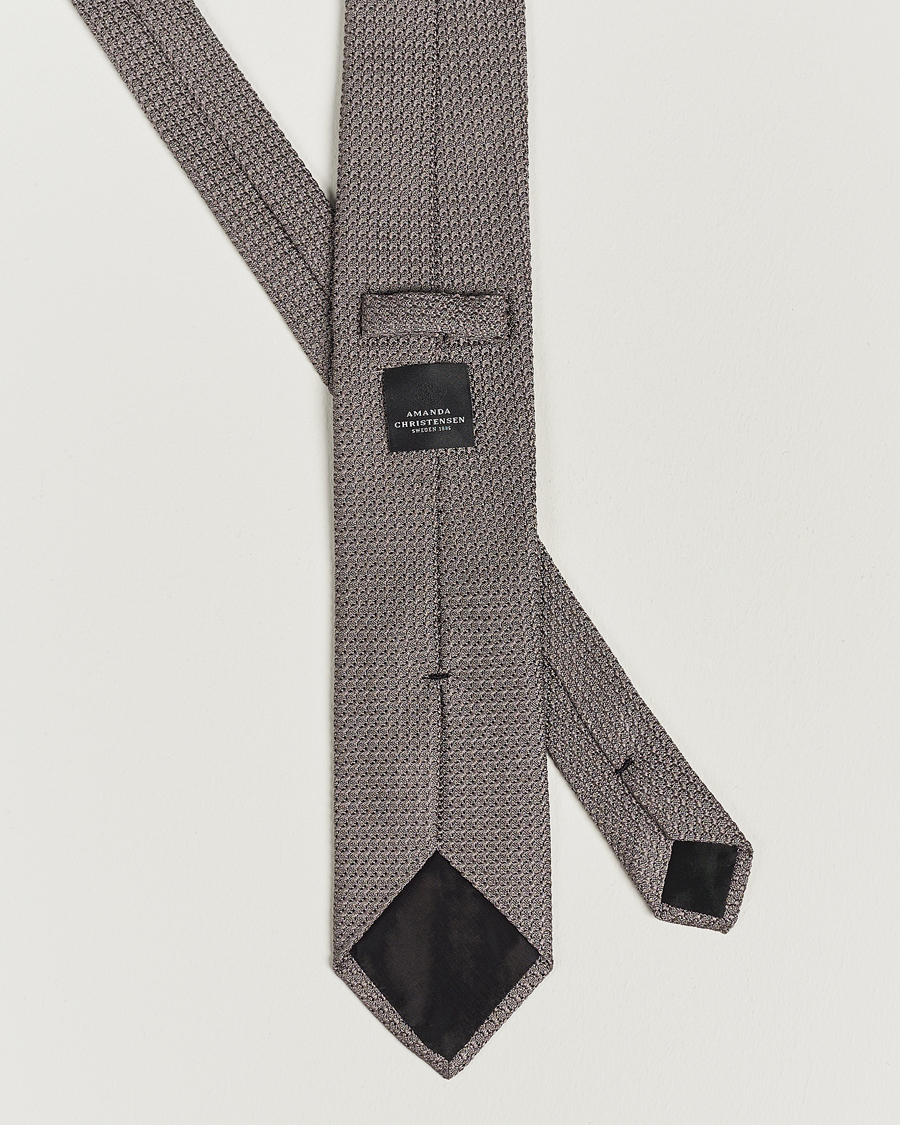 Mies | Solmiot | Amanda Christensen | Silk Grenadine 8 cm Tie Grey