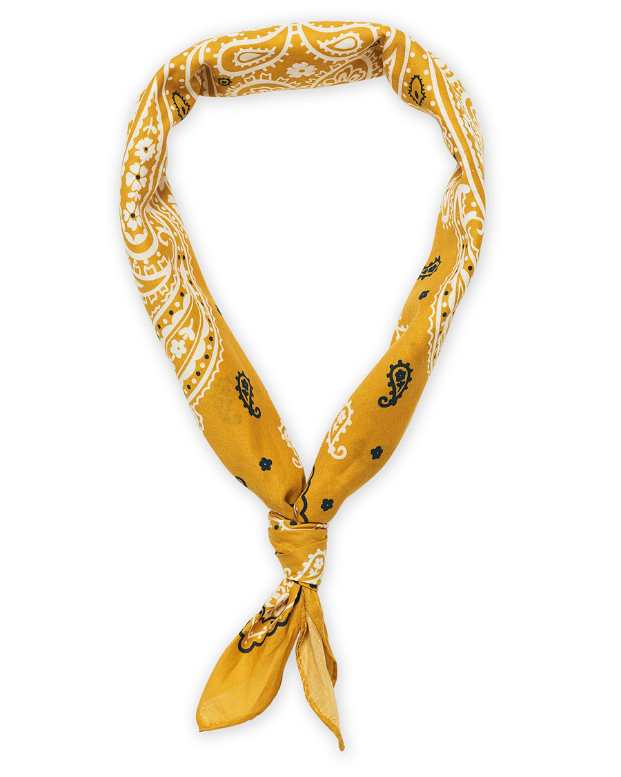 Mies | Amanda Christensen Cotton Voilé Printed Paisley Bandana Yellow | Amanda Christensen | Cotton Voilé Printed Paisley Bandana Yellow