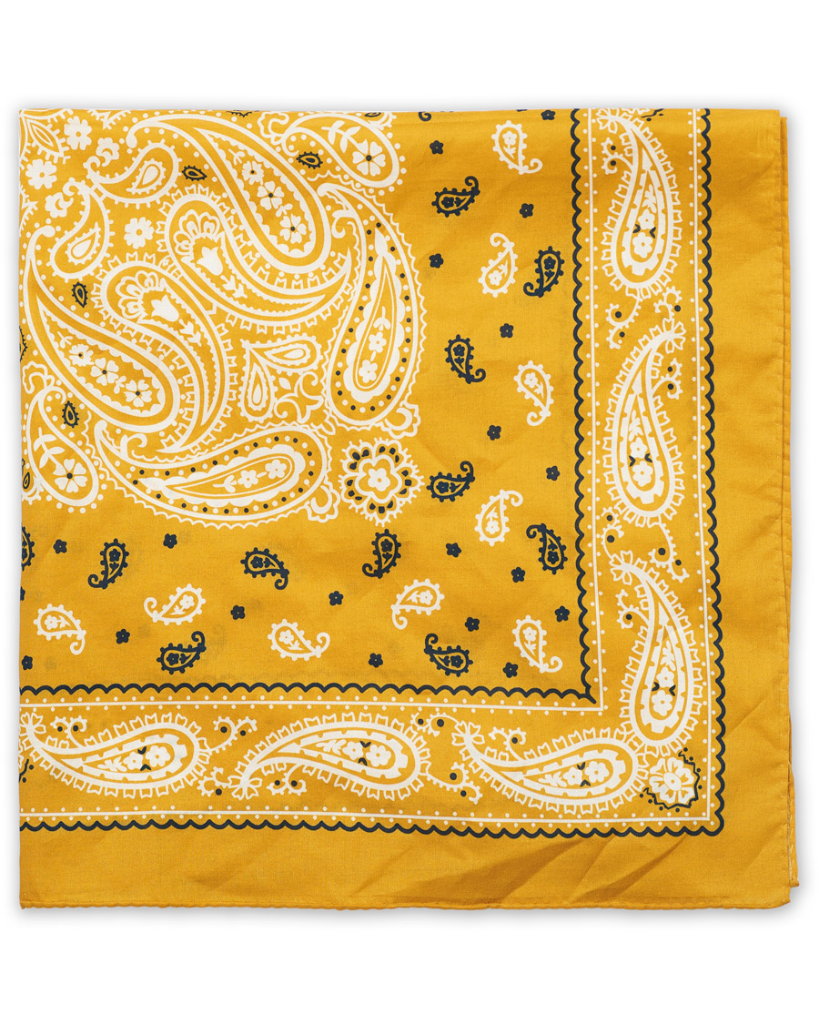 Mies | Amanda Christensen Cotton Voilé Printed Paisley Bandana Yellow | Amanda Christensen | Cotton Voilé Printed Paisley Bandana Yellow