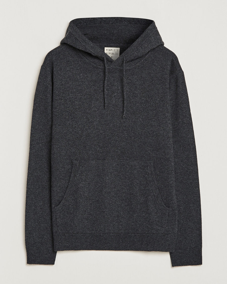 Mies | Puserot | People's Republic of Cashmere | Cashmere Hoodie Dark Grey