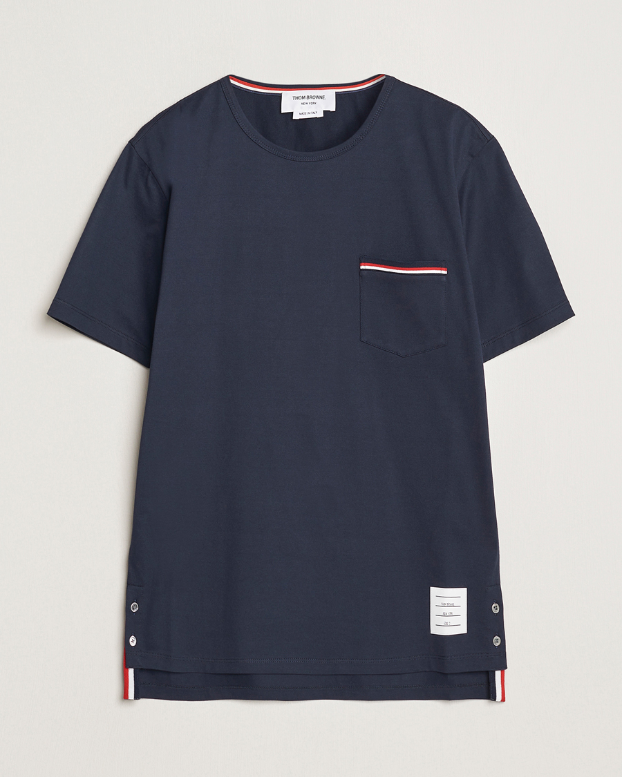 Mies | T-paidat | Thom Browne | Short Sleeve Pocket T-Shirt Navy