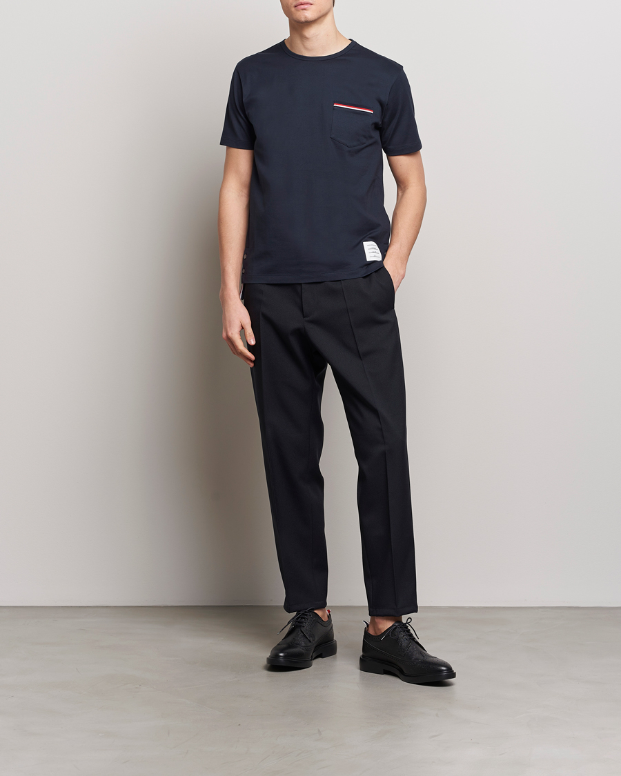 Mies | T-paidat | Thom Browne | Short Sleeve Pocket T-Shirt Navy