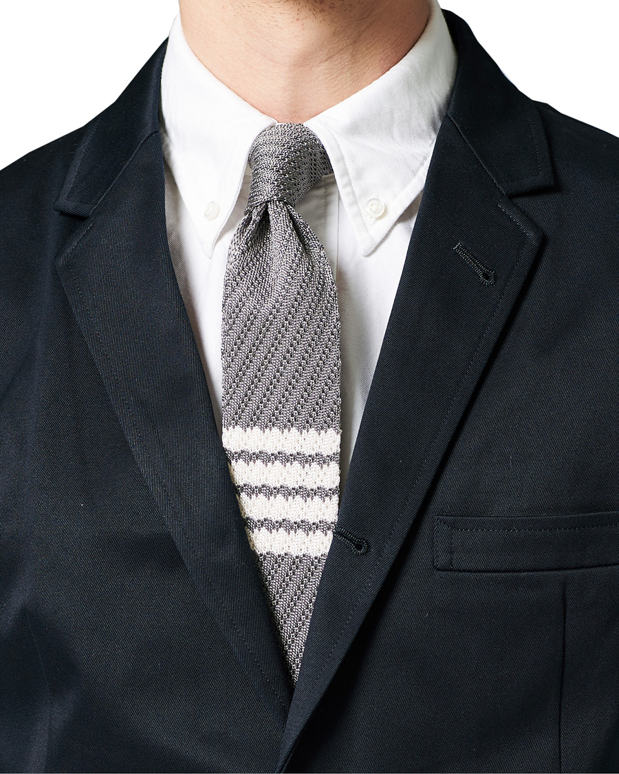 Mies | Thom Browne Knitted Tie Light Grey | Thom Browne | Knitted Tie Light Grey