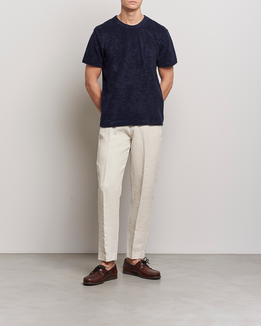 Mies | T-paidat | Howlin' | Fons Cotton Blend Terry Pocket Tee Navy