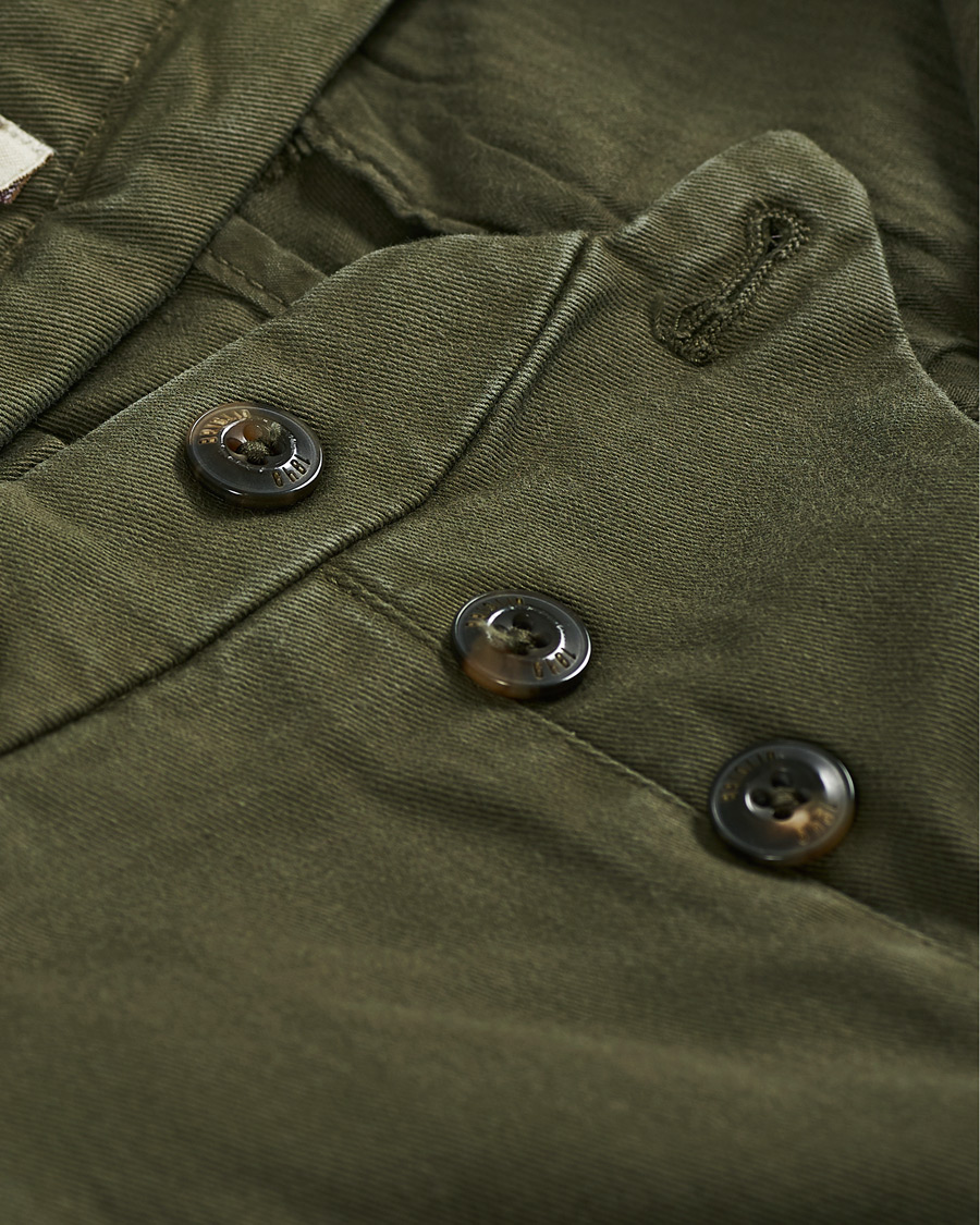 Mies | Housut | Briglia 1949 | Easy Fit Pleated Cotton Chinos Olive