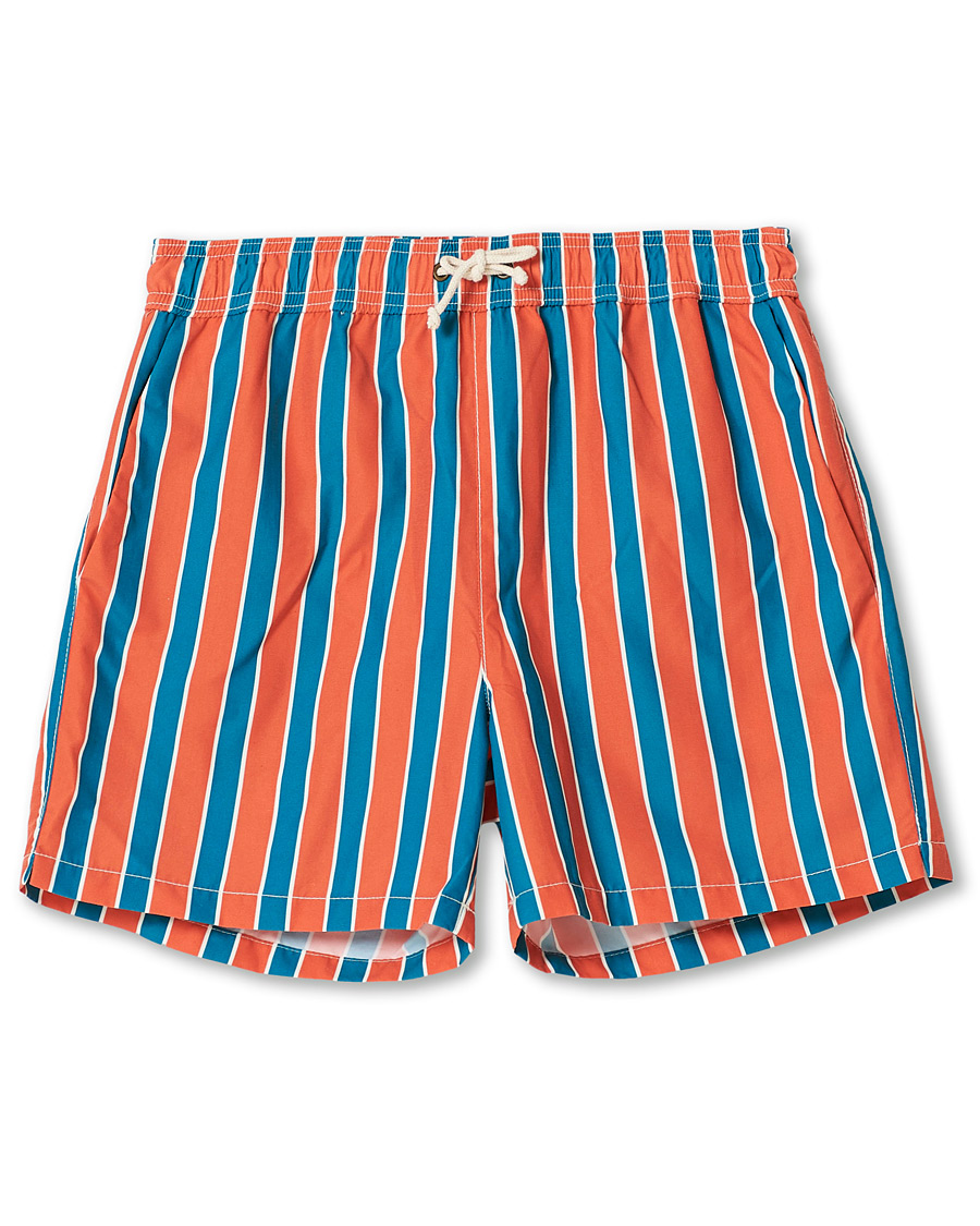 Mies | Uimahousut | Ripa Ripa | Monterosso Striped Swimshorts Green/Orange