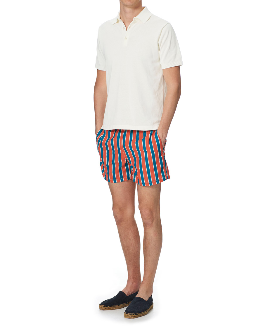 Mies | Uimahousut | Ripa Ripa | Monterosso Striped Swimshorts Green/Orange