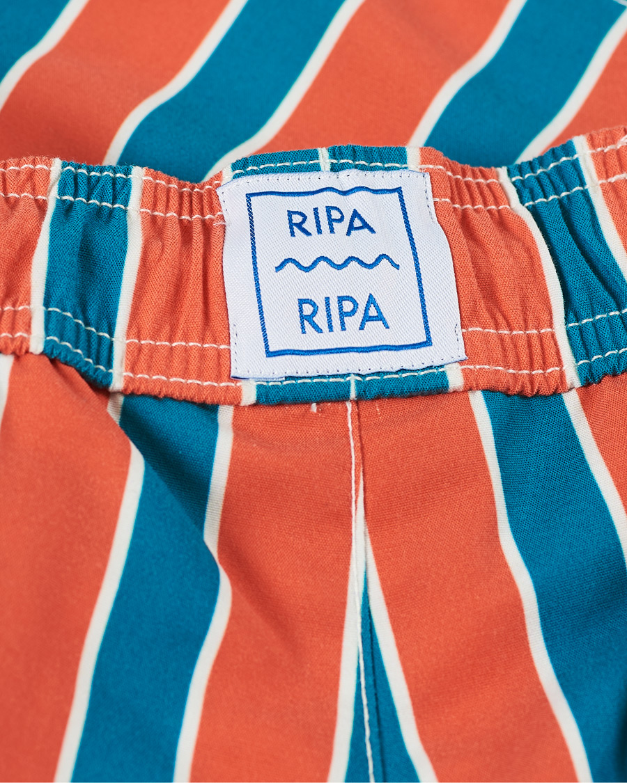 Mies | Uimahousut | Ripa Ripa | Monterosso Striped Swimshorts Green/Orange