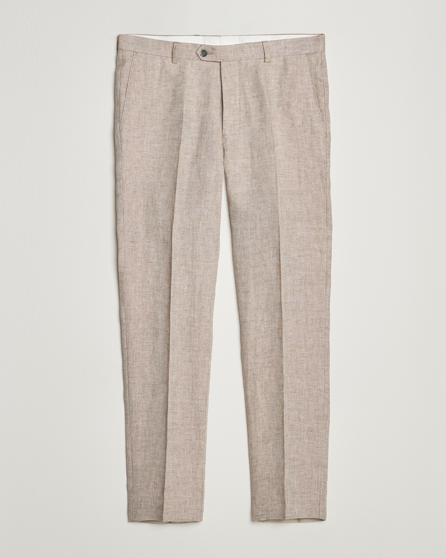 Mies | Housut | Oscar Jacobson | Denz Linen Trousers Beige